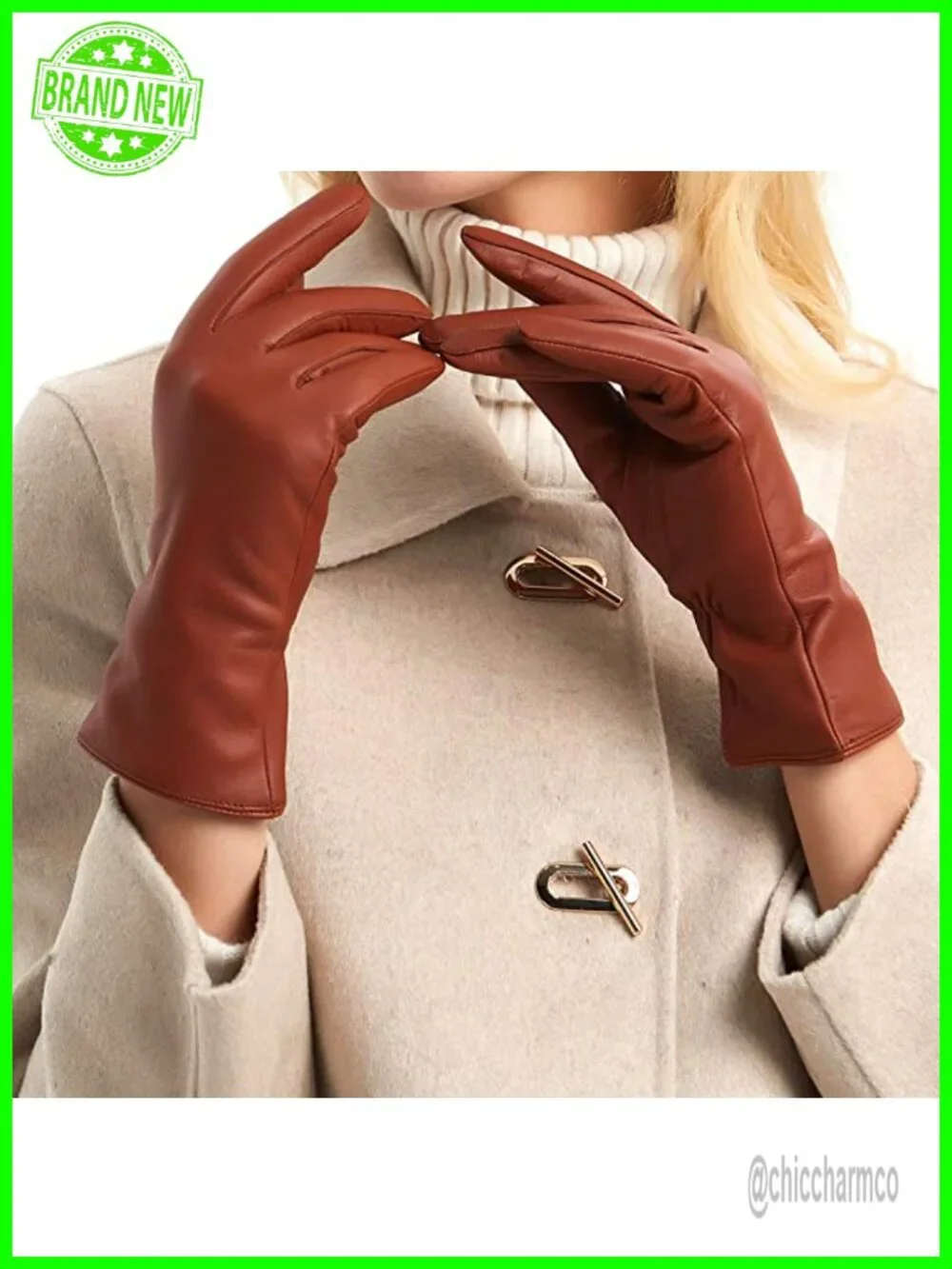 Nappa Lambskin Leather Gloves Cashmere Lining Touchscreen Cold Weather